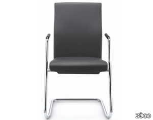 CUBO ADVANCED FLEX - Upholstered leather training chair with armrests _ ZÜCO