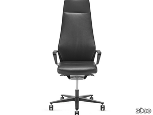 SIGNO - Height-adjustable leather executive chair and plastic base _ ZÜCO