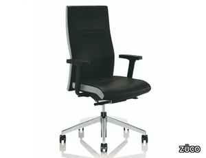 CUBO FLEX - Swivel upholstered leather office chair with armrests _ ZÜCO