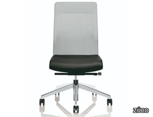 CUBO FLEX - Swivel office chair in leather and fabric _ ZÜCO