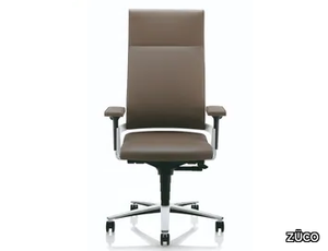 LACINTA COMFORT LINE - Leather office chair with castors with 5-Spoke base _ ZÜCO