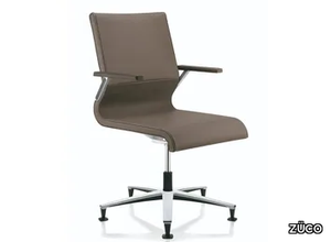 LACINTA COMFORT LINE - Swivel height-adjustable leather office chair with armrests _ ZÜCO