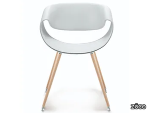 LITTLE PERILLO - Plastic chair and beech legs with armrests _ ZÜCO