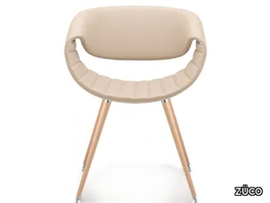 LITTLE PERILLO - Upholstered chair in leather and beech legs _ ZÜCO