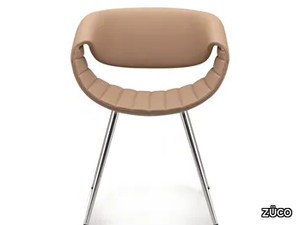 LITTLE PERILLO - Upholstered chair in leather and aluminium legs _ ZÜCO