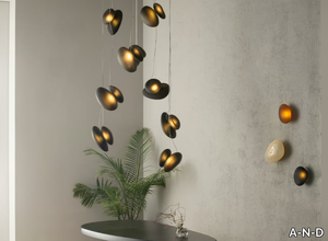 PEBBLE CHANDELIER 8 - LED blown glass pendant lamp _ A-N-D