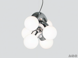 VINE 3 - Glass and steel pendant lamp _ A-N-D