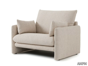 LUCIANO - Fabric armchair with armrests _ AMPM