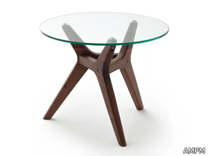 MARICIELO - Round wood and glass coffee table _ AMPM