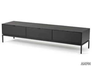 RÉALTO - Metal and leather TV cabinet with drawers _ AMPM