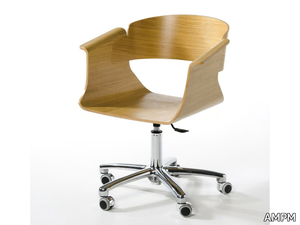 SULIAC - Wood veneer office chair with castors _ AMPM