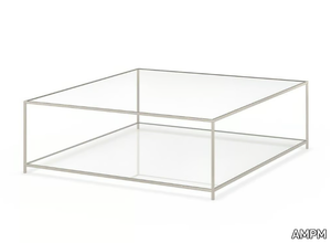 SYBIL - Low square tempered glass coffee table _ AMPM