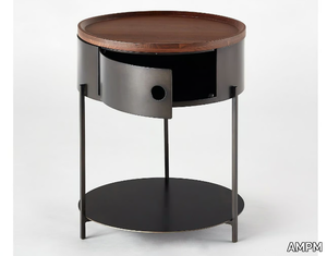 TALBINGO - Round metal bedside table _ AMPM