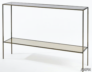 ULUPNA - Tempered glass console table with shelving _ AMPM