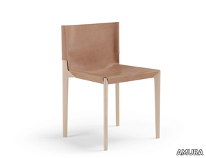 STILT - Tanned leather and wood chair _ AMURA