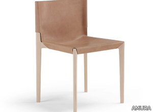 STILT - Tanned leather and wood chair _ AMURA