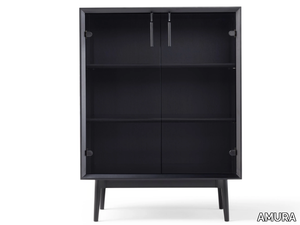 THEO - Wood and glass highboard with doors _ AMURA