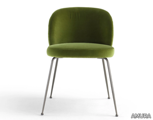 MONNALISA - Leather or fabric chair with metal legs _ AMURA