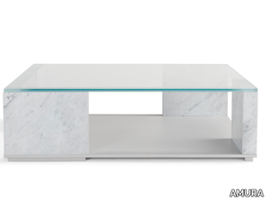 QUATTROPIETRE - Marble and glass coffee table _ AMURA
