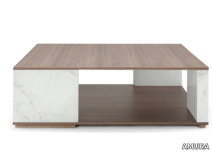 QUATTROPIETRE - Marble and wood coffee table _ AMURA