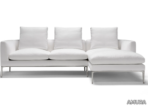 LEONARD - 3 seater fabric sofa with chaise longue _ AMURA