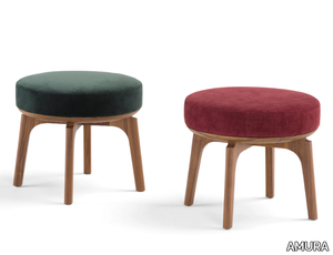 OLGA - Low upholstered fabric stool _ AMURA