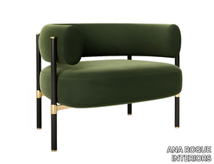 ZUNI - Velvet armchair with armrests _ ANA ROQUE INTERIORS