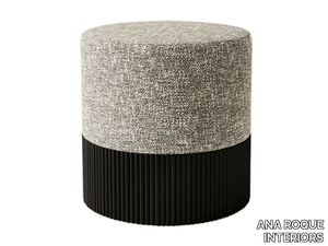 CENTRIC - Upholstered round fabric pouf _ ANA ROQUE INTERIORS