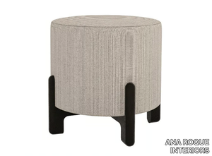 GORDON - Upholstered round pouf _ ANA ROQUE INTERIORS