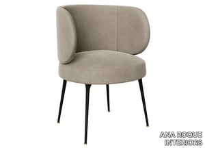 PUGGY - Upholstered velvet chair with armrests _ ANA ROQUE INTERIORS