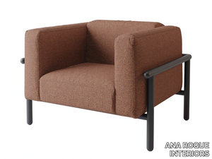 RIGA - Fabric armchair with armrests _ ANA ROQUE INTERIORS