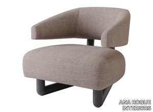 ZIG - Fabric armchair with armrests _ ANA ROQUE INTERIORS