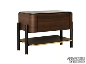 AMAN - Rectangular wooden bedside table with drawers _ ANA ROQUE INTERIORS