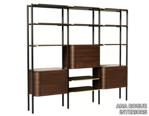 AMAN - Open wooden bookcase with drawers _ ANA ROQUE INTERIORS