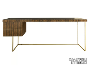 BOWIE - Rectangular wooden writing desk with drawers _ ANA ROQUE INTERIORS