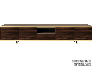 CANYON - Low wooden TV cabinet with drawers _ ANA ROQUE INTERIORS