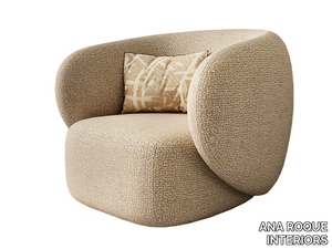 CREST - Fabric armchair with armrests _ ANA ROQUE INTERIORS