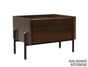 ELLIOT - Rectangular wooden bedside table with drawers _ ANA ROQUE INTERIORS