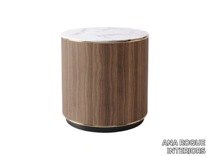 GIO II - Round wooden coffee table with marble top _ ANA ROQUE INTERIORS