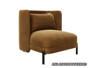 MILOS - Upholstered velvet armchair _ ANA ROQUE INTERIORS
