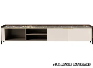 MISIA - Low wooden TV cabinet with doors _ ANA ROQUE INTERIORS