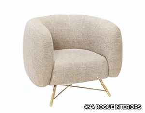 BURT - Fabric armchair with armrests _ ANA ROQUE INTERIORS