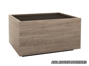 CUBIC - Rectangular wooden bedside table with drawers _ ANA ROQUE INTERIORS