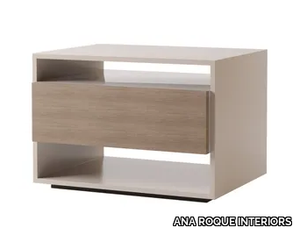 CLIO - Rectangular wooden bedside table with drawers _ ANA ROQUE INTERIORS