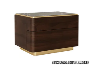 CONCH - Rectangular wooden bedside table with drawers _ ANA ROQUE INTERIORS