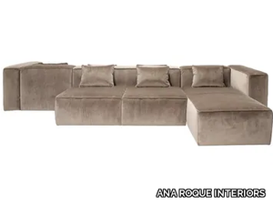 DUAL II - Double-sided velvet sofa with chaise longue _ ANA ROQUE INTERIORS