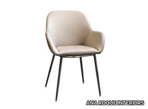 DIAME - Leather chair with armrests _ ANA ROQUE INTERIORS