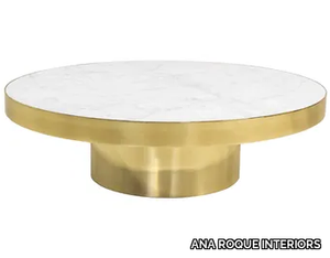 ROMY ROUND - Low round marble coffee table _ ANA ROQUE INTERIORS