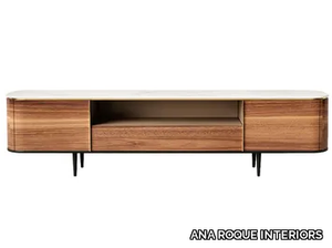 VENICE - Low wooden TV cabinet with drawers _ ANA ROQUE INTERIORS