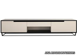 VERTO - Low wooden TV cabinet with drawers _ ANA ROQUE INTERIORS